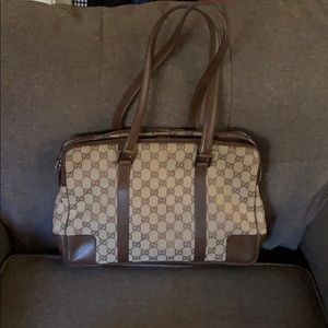 Vintage Multi Pocket Gucci Logo Tote Bag